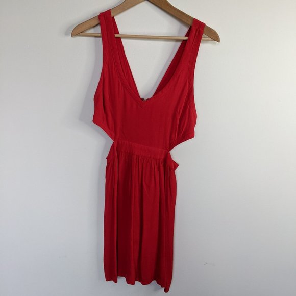Coincidence & Chance Red Cutout Mini Skater Dress - Picture 4 of 8